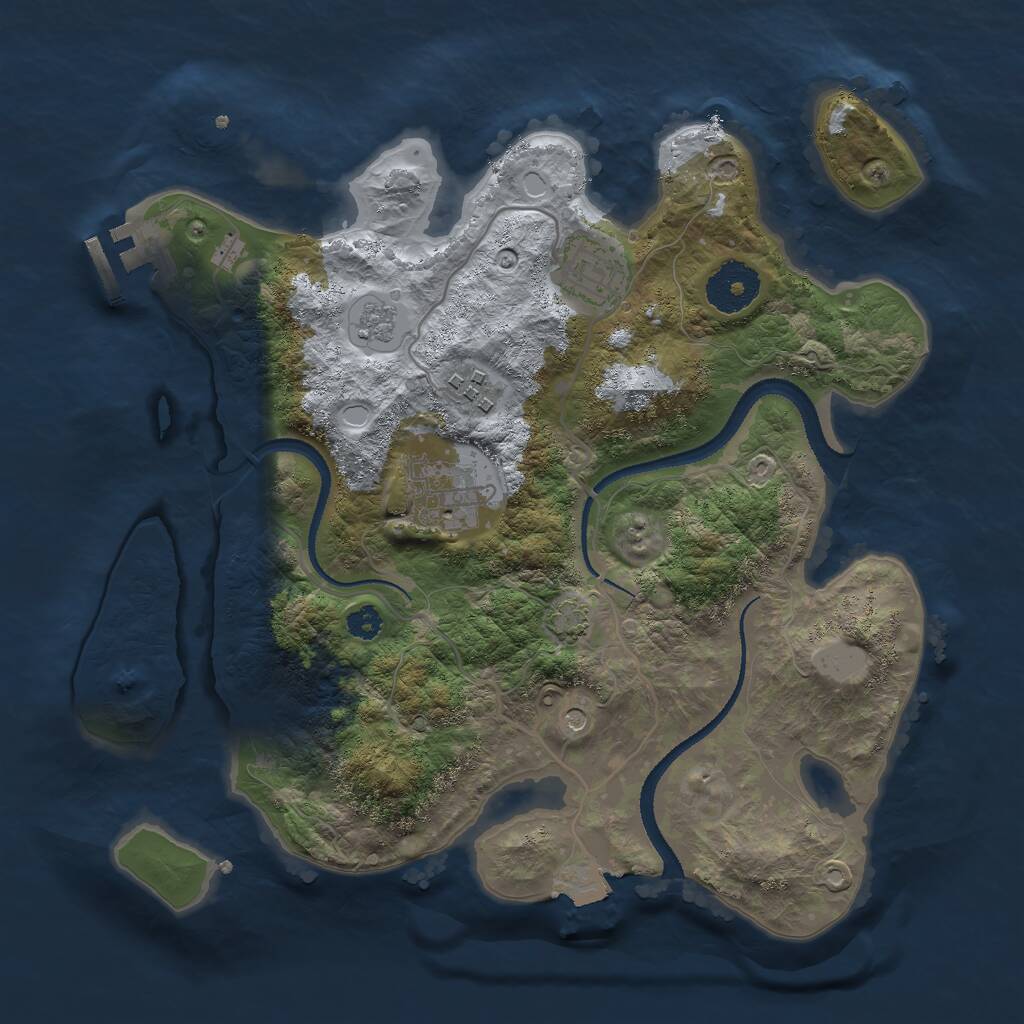 Rust Map: Procedural Map, Size: 3000, Seed: 632169184, 8 Monuments