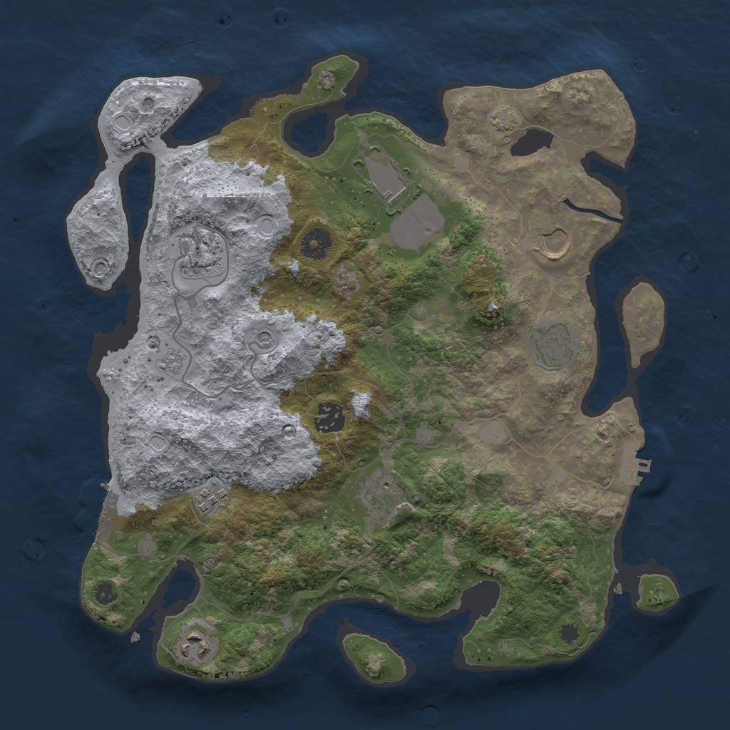 Rust Map: Procedural Map, Size: 3500, Seed: 541950739, 16 Monuments