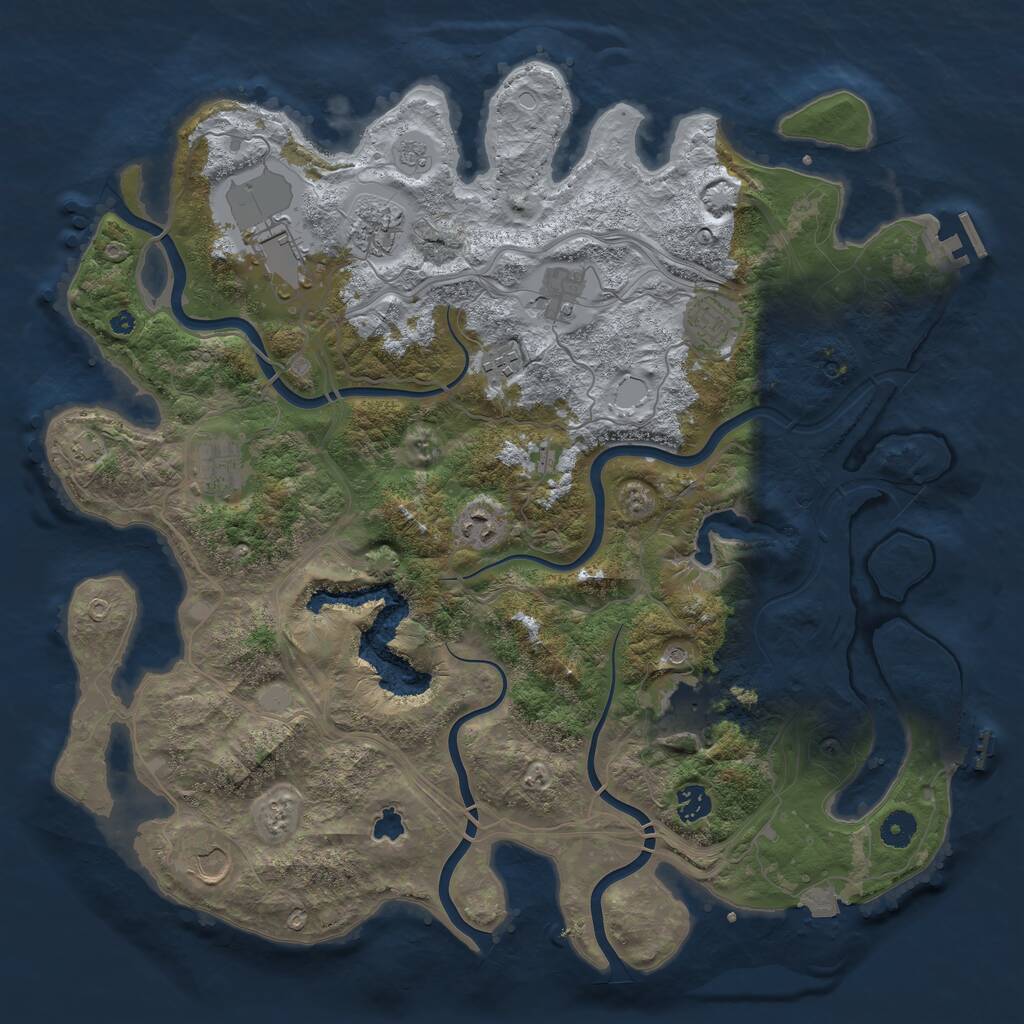Rust Map: Procedural Map, Size: 4250, Seed: 1596134397, 16 Monuments