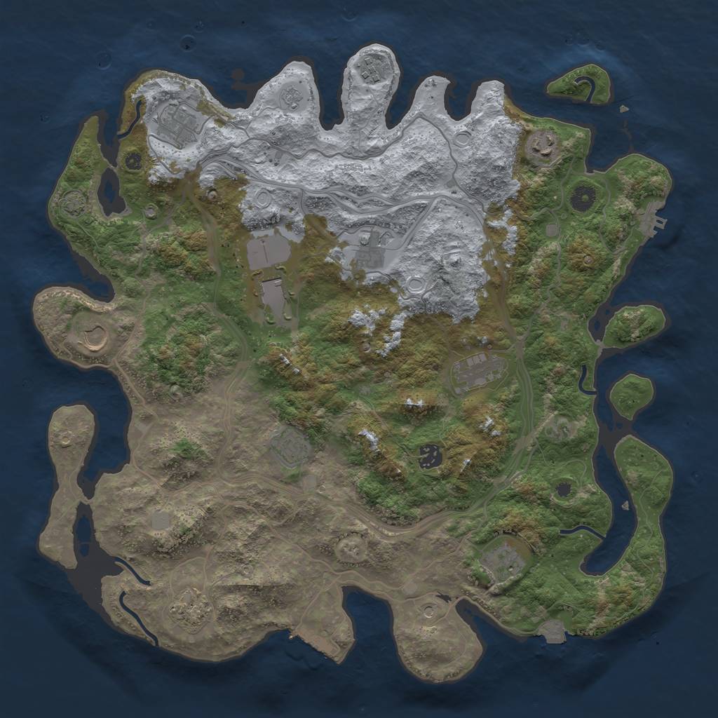 Rust Map: Procedural Map, Size: 4250, Seed: 1596134397, 19 Monuments