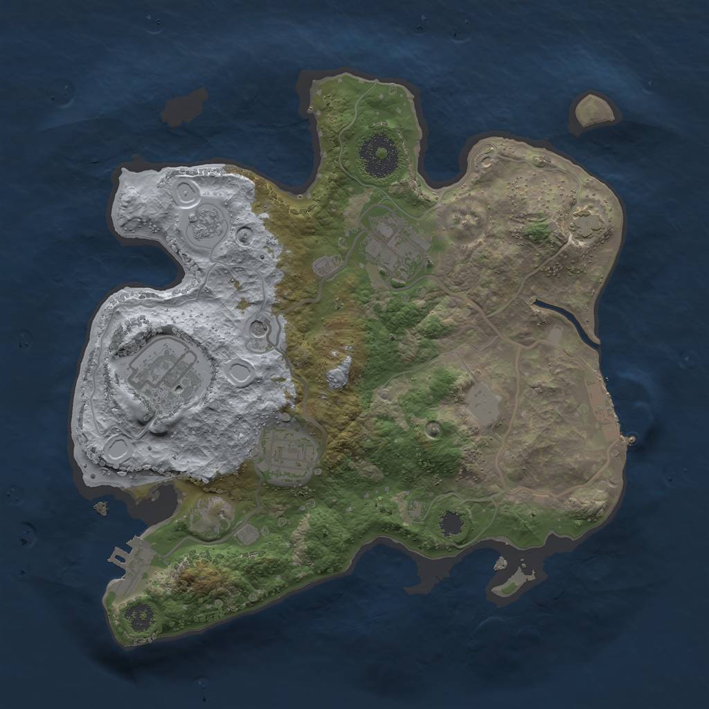 Rust Map: Procedural Map, Size: 2600, Seed: 117393840, 11 Monuments