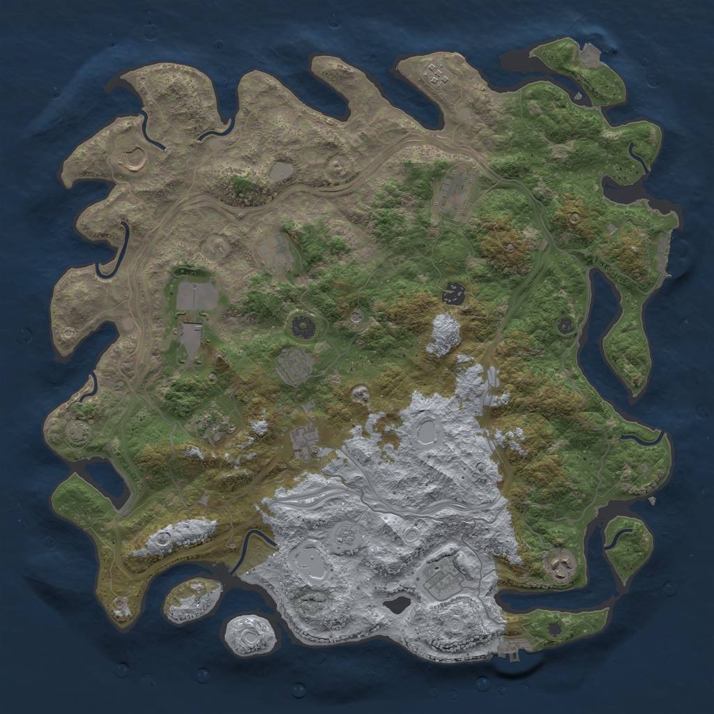 Rust Map: Procedural Map, Size: 4500, Seed: 5556666, 19 Monuments
