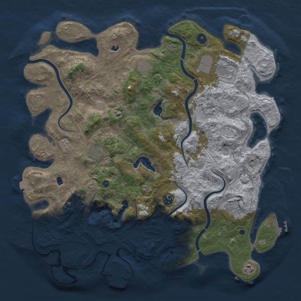 Rust Map: Procedural Map, Size: 4500, Seed: 460571363, 14 Monuments
