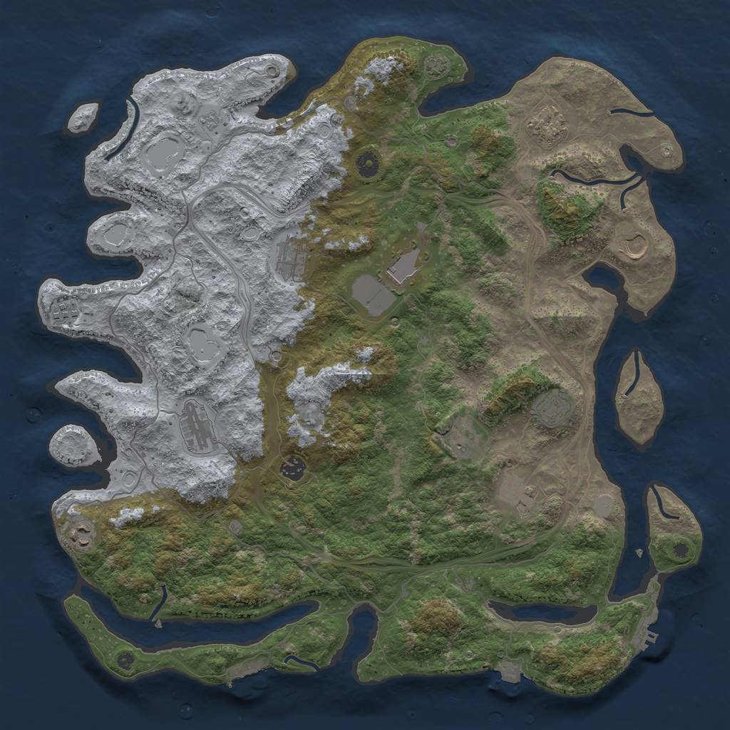 Rust Map: Procedural Map, Size: 4500, Seed: 2028538547, 19 Monuments
