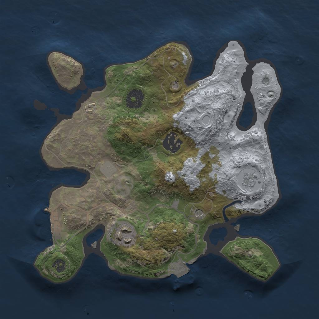 Rust Map: Procedural Map, Size: 2500, Seed: 7415, 8 Monuments