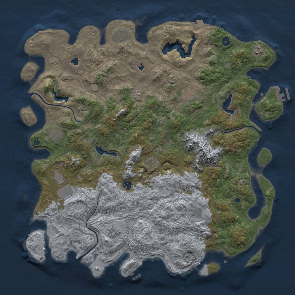 Rust Map: Procedural Map, Size: 5000, Seed: 1925136, 16 Monuments