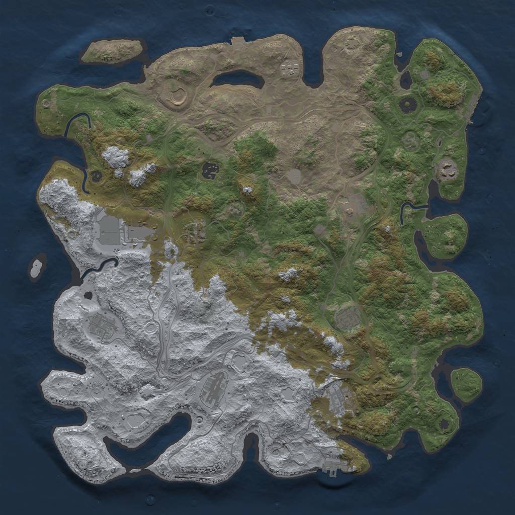 Rust Map: Procedural Map, Size: 4550, Seed: 622851447, 19 Monuments