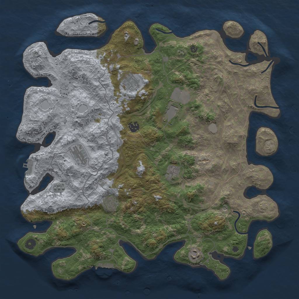 Rust Map: Procedural Map, Size: 4250, Seed: 19822023, 16 Monuments