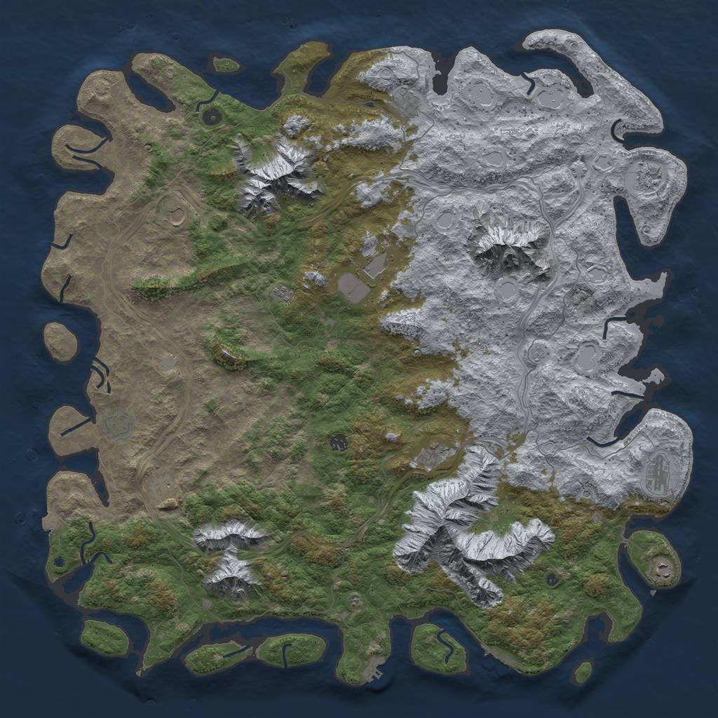Rust Map: Procedural Map, Size: 6000, Seed: 1434961302, 19 Monuments