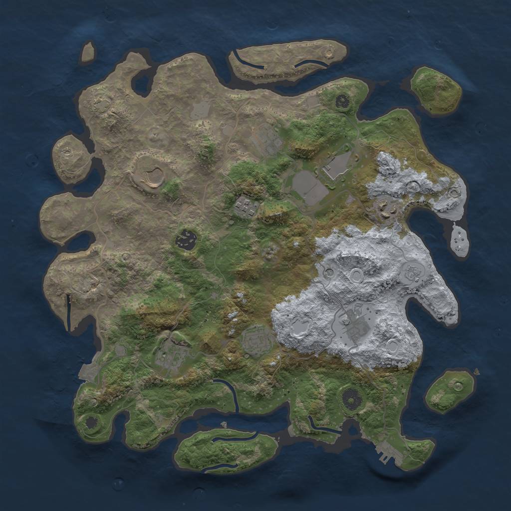 Rust Map: Procedural Map, Size: 3750, Seed: 27022001, 16 Monuments