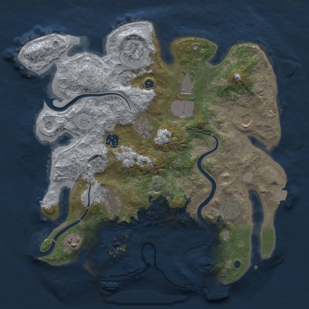 Rust Map: Procedural Map, Size: 3500, Seed: 1606080604, 15 Monuments