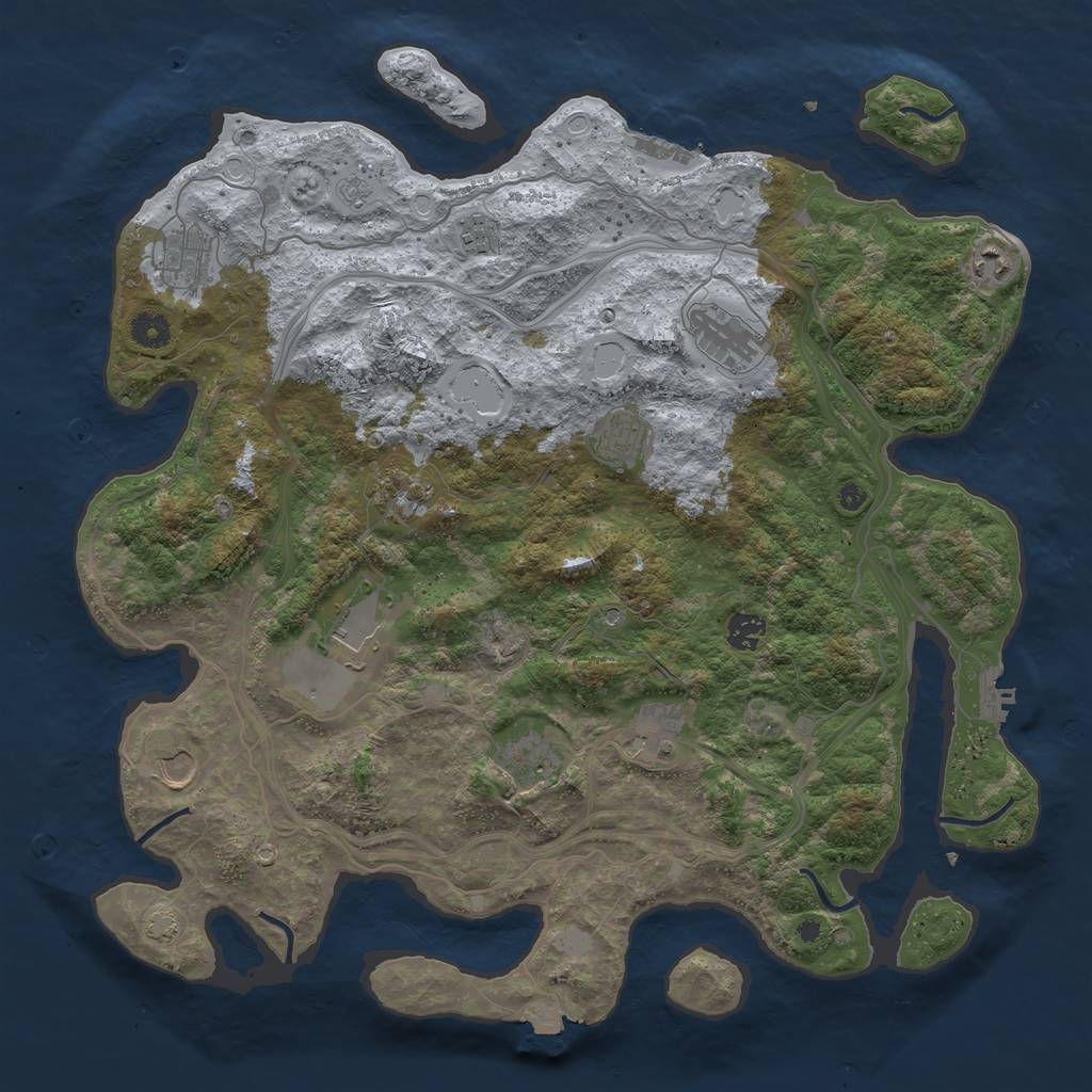 Rust Map: Procedural Map, Size: 4250, Seed: 494246232, 19 Monuments