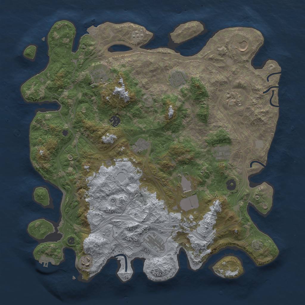 Rust Map: Procedural Map, Size: 4250, Seed: 736768, 18 Monuments