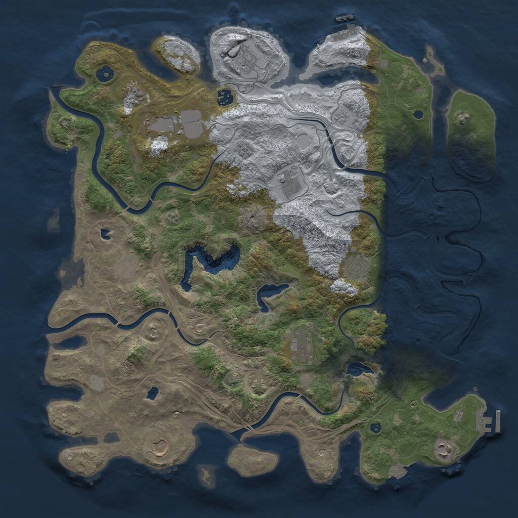 Rust Map: Procedural Map, Size: 4650, Seed: 145000, 17 Monuments