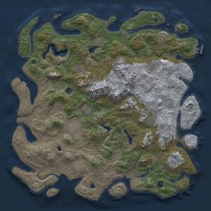 Thumbnail Rust Map: Procedural Map, Size: 5000, Seed: 1280804666, 17 Monuments