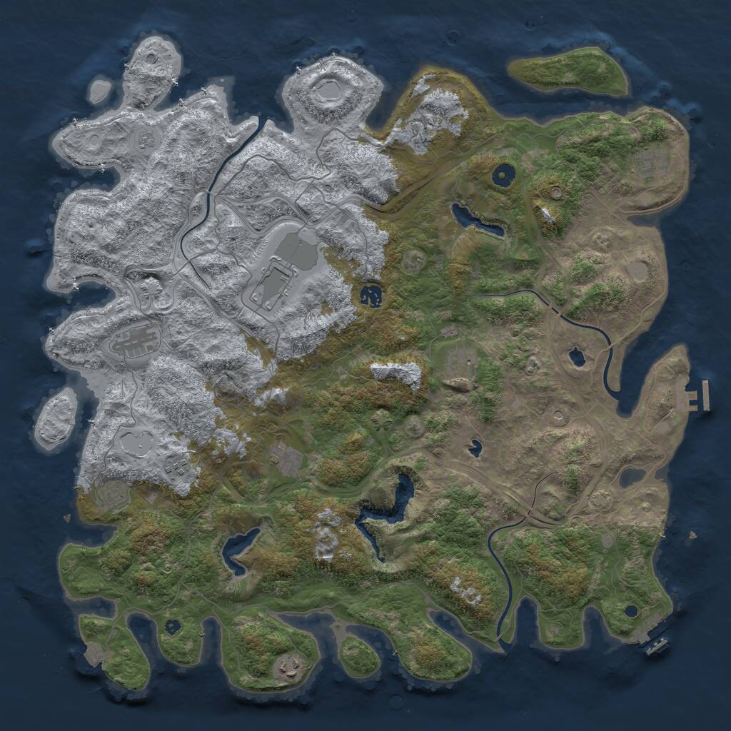 Rust Map: Procedural Map, Size: 4800, Seed: 1310099305, 16 Monuments