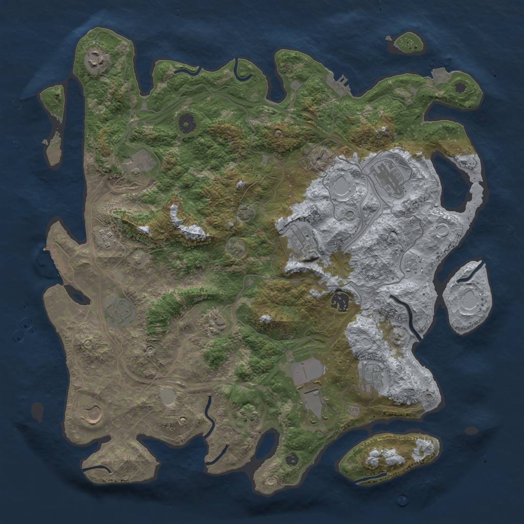 Rust Map: Procedural Map, Size: 4250, Seed: 1178486785, 19 Monuments