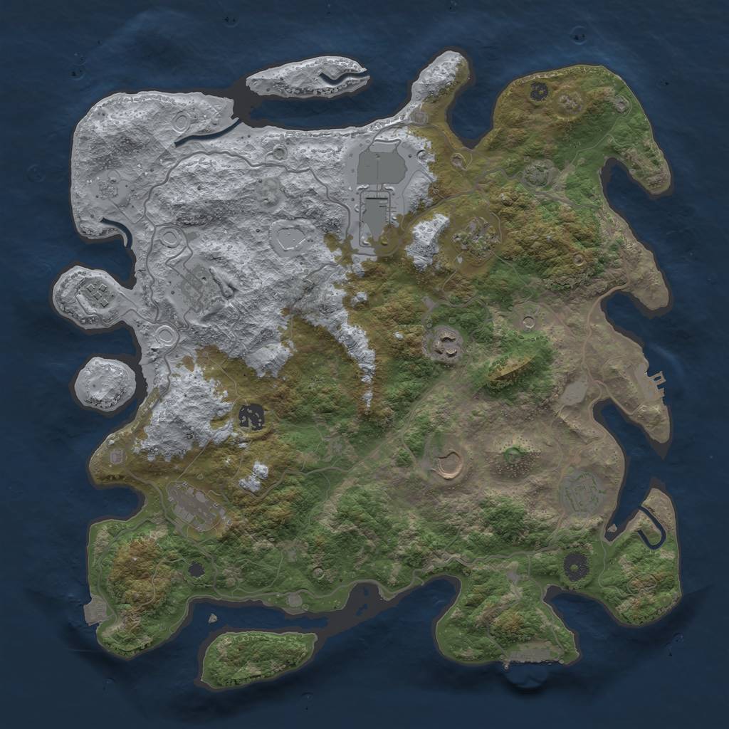 Rust Map: Procedural Map, Size: 4000, Seed: 41221049, 17 Monuments