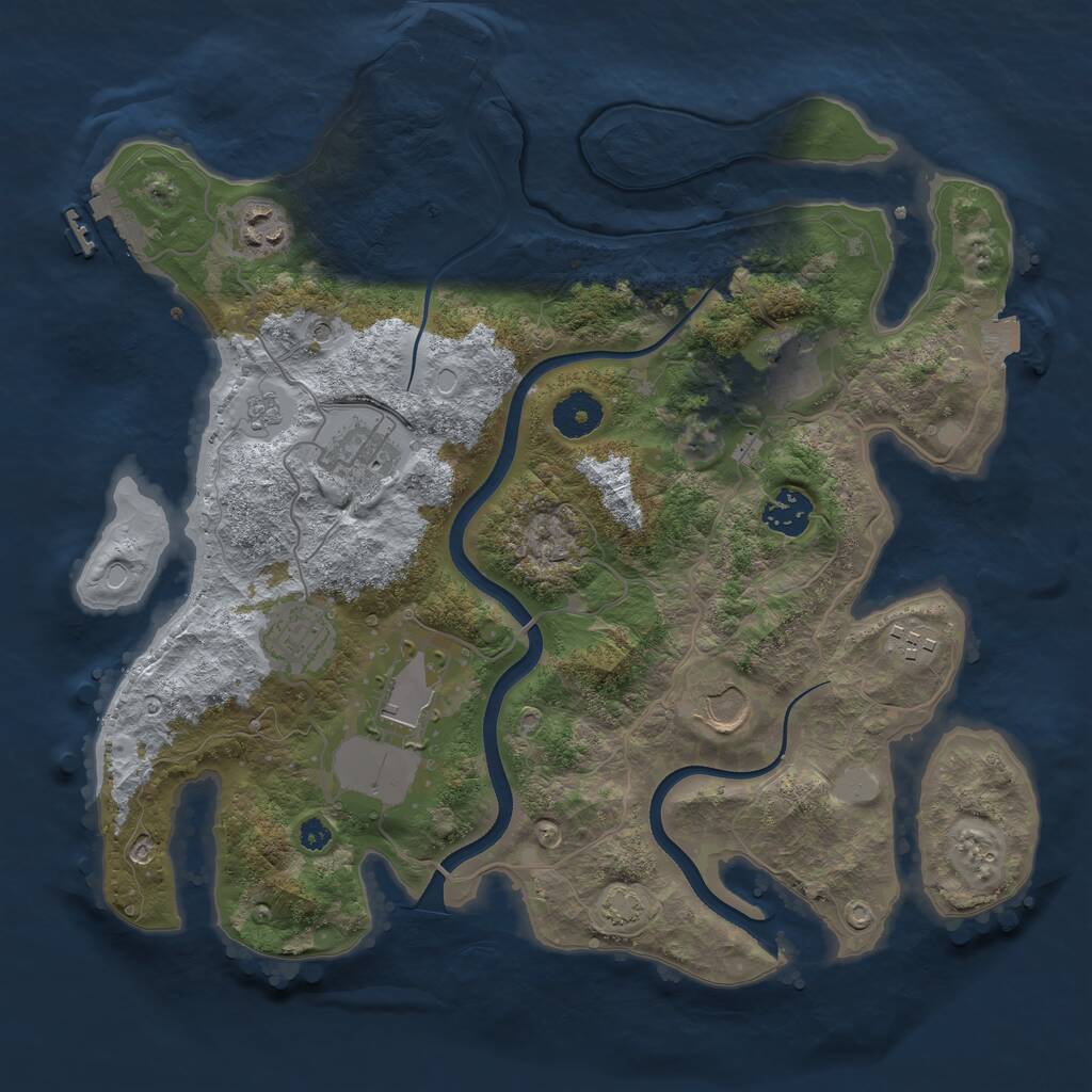Rust Map: Procedural Map, Size: 3500, Seed: 15268, 14 Monuments