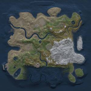 Thumbnail Rust Map: Procedural Map, Size: 3500, Seed: 585941, 14 Monuments