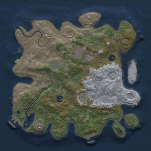 Thumbnail Rust Map: Procedural Map, Size: 3500, Seed: 585941, 13 Monuments