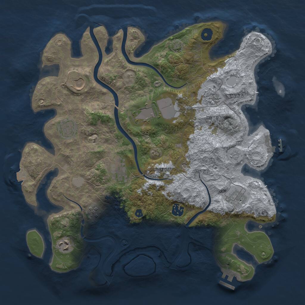 Rust Map: Procedural Map, Size: 3750, Seed: 60476602, 15 Monuments