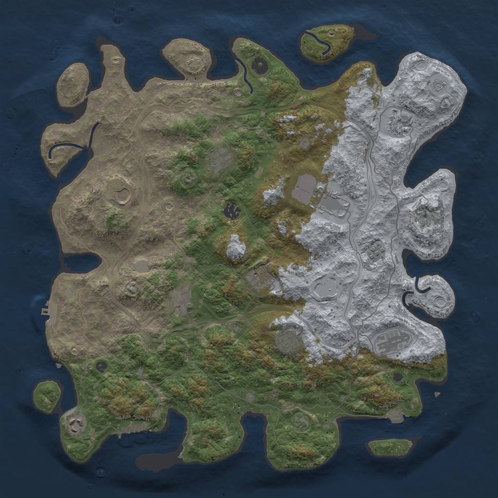 Rust Map: Procedural Map, Size: 4500, Seed: 925263702, 19 Monuments