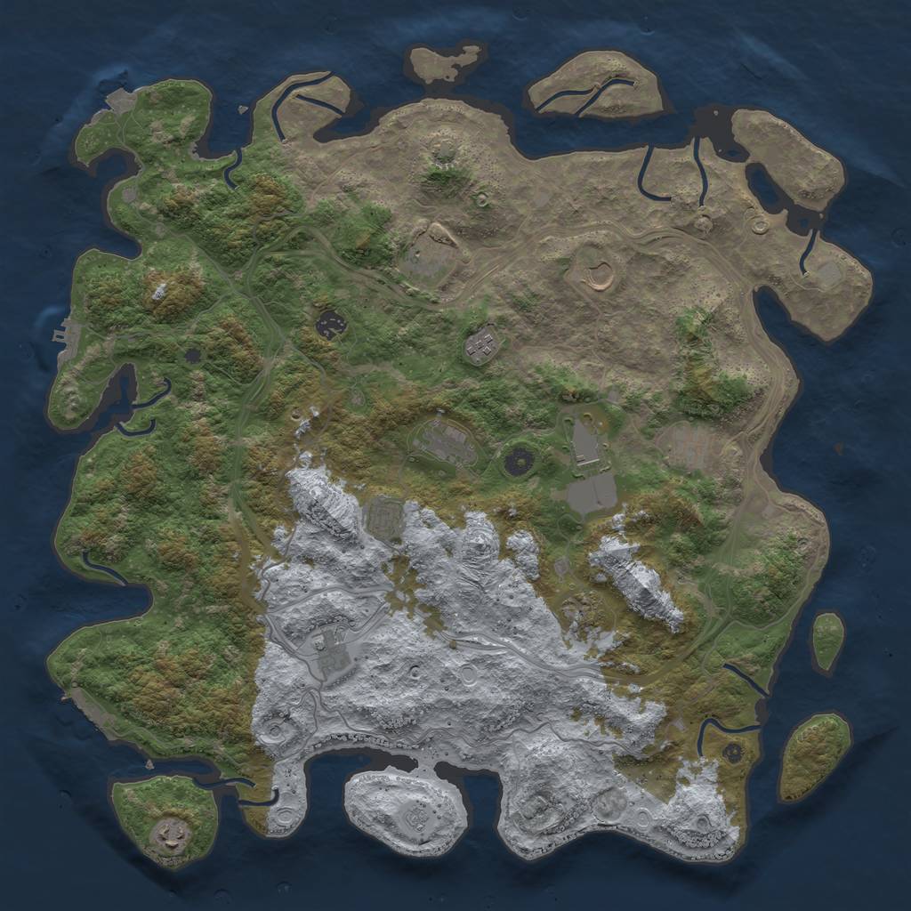 Rust Map: Procedural Map, Size: 4800, Seed: 1776526225, 19 Monuments
