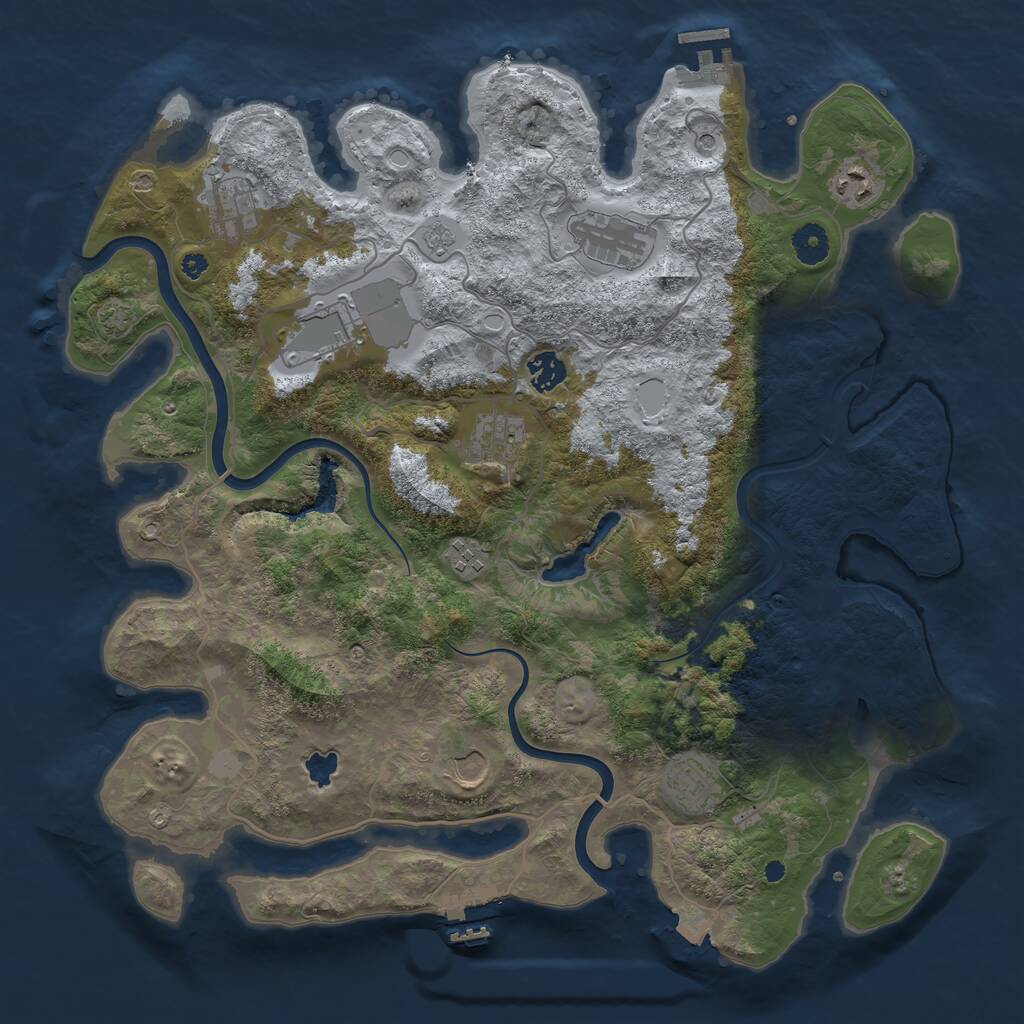 Rust Map: Procedural Map, Size: 4000, Seed: 3246987, 15 Monuments