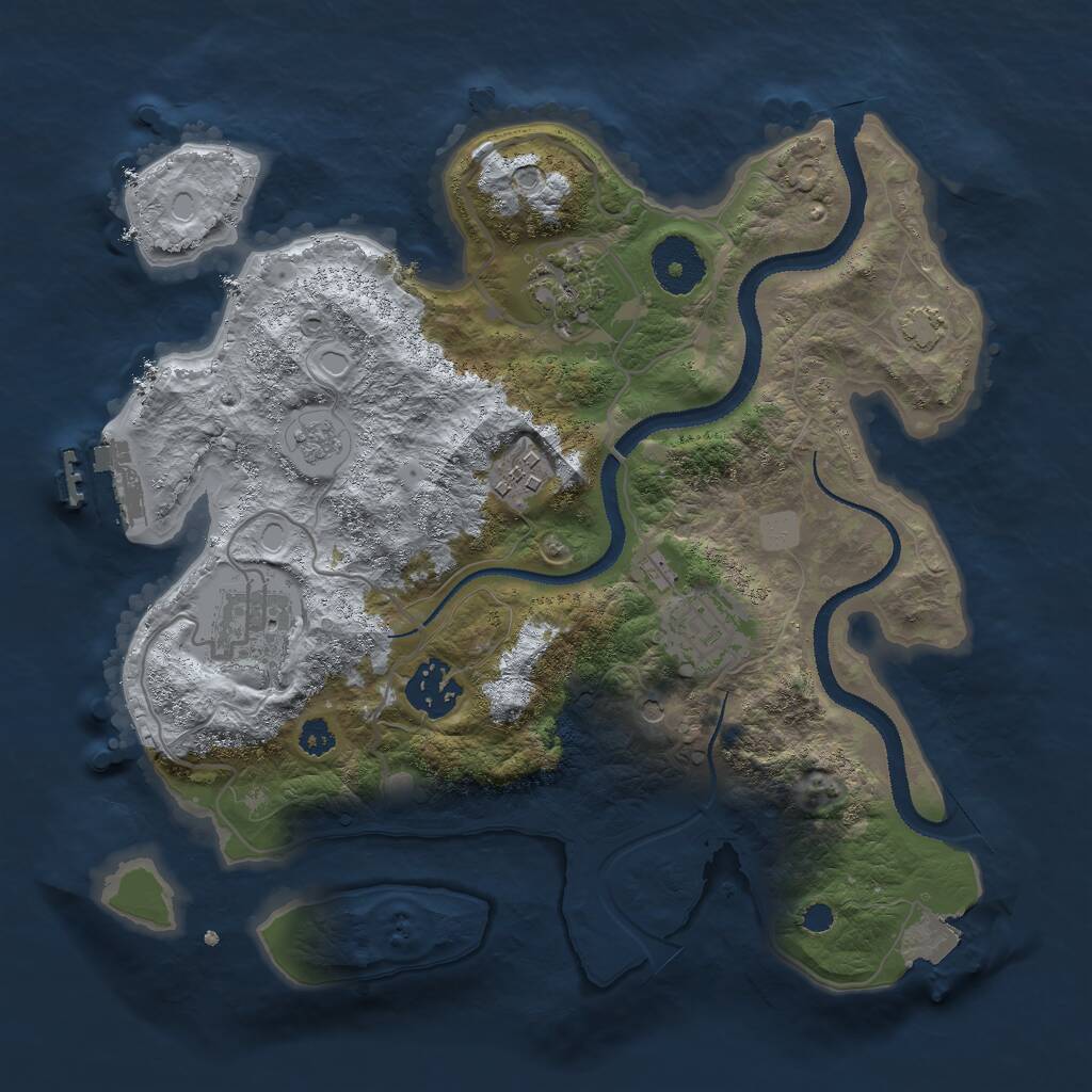 Rust Map: Procedural Map, Size: 3000, Seed: 2011180642, 10 Monuments
