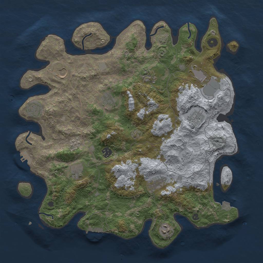 Rust Map: Procedural Map, Size: 4000, Seed: 1660109622, 19 Monuments