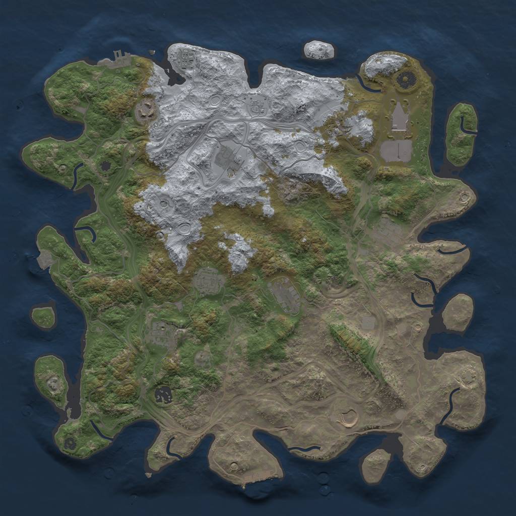 Rust Map: Procedural Map, Size: 4250, Seed: 967608884, 19 Monuments