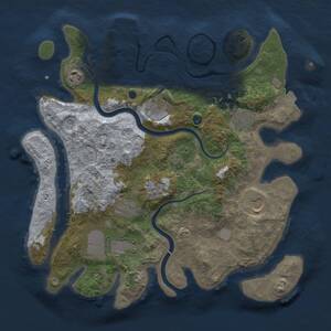 Thumbnail Rust Map: Procedural Map, Size: 3500, Seed: 1258169985, 12 Monuments