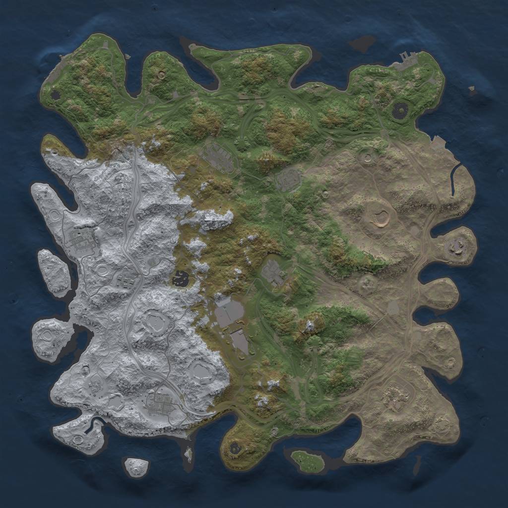 Rust Map: Procedural Map, Size: 4500, Seed: 250687712, 19 Monuments