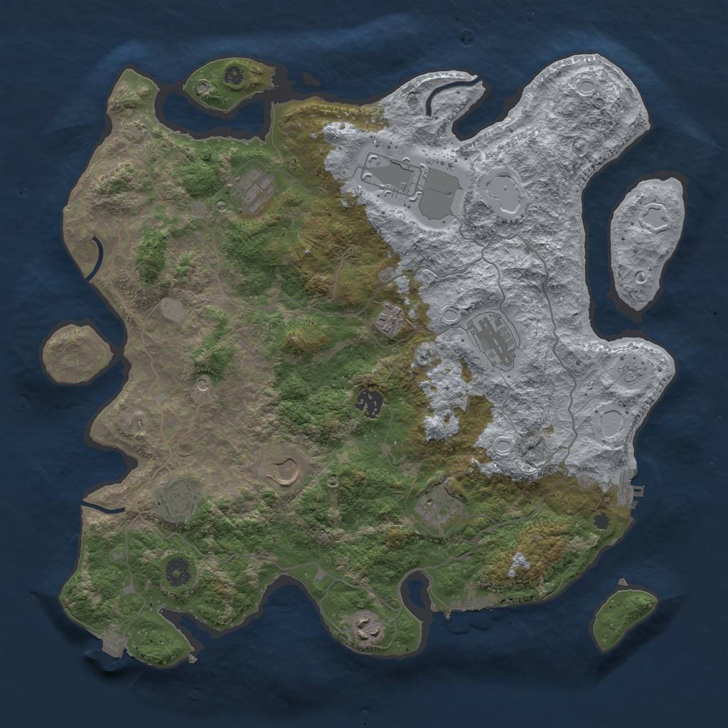 Rust Map: Procedural Map, Size: 4000, Seed: 567515450, 17 Monuments