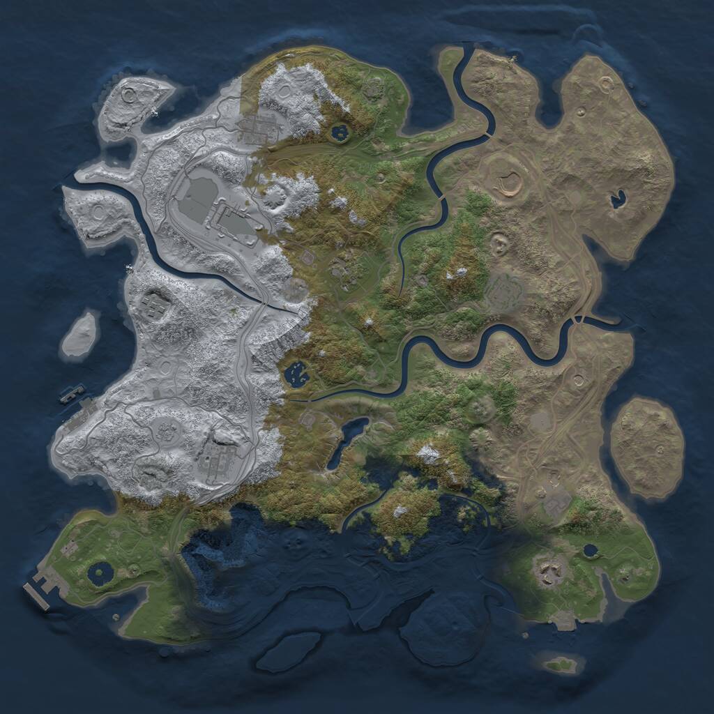 Rust Map: Procedural Map, Size: 4350, Seed: 323441705, 16 Monuments