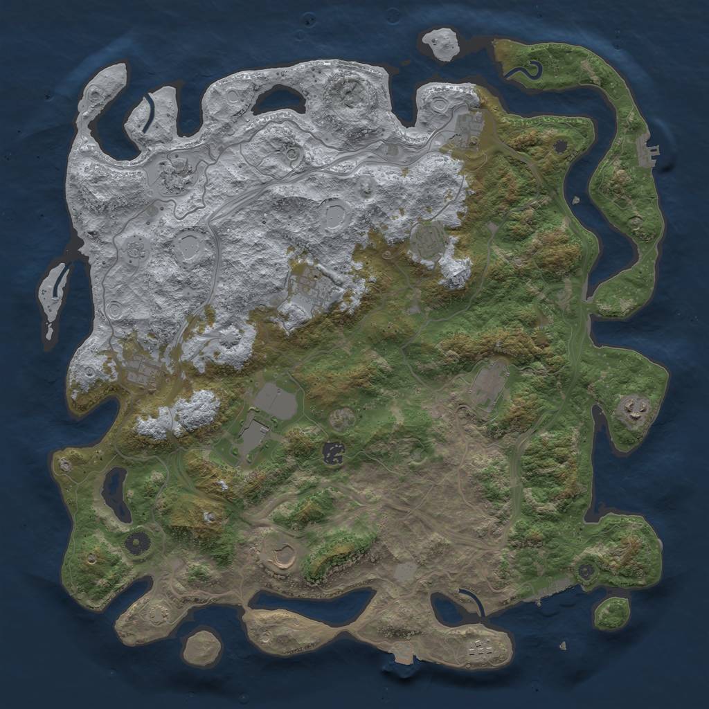 Rust Map: Procedural Map, Size: 4500, Seed: 4080, 19 Monuments