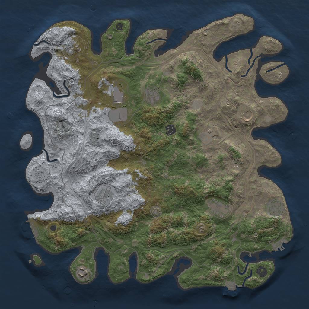 Rust Map: Procedural Map, Size: 4250, Seed: 84482662, 19 Monuments