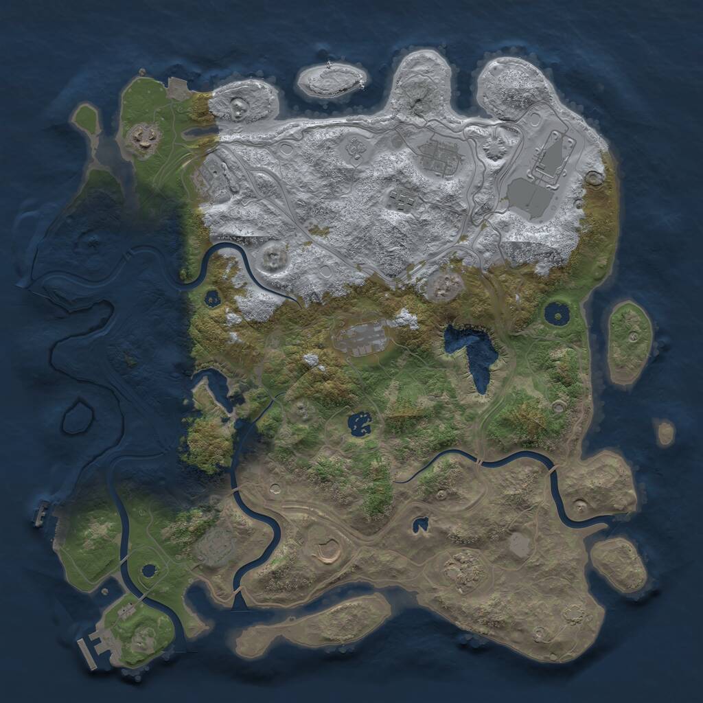 Rust Map: Procedural Map, Size: 4250, Seed: 1841245075, 16 Monuments