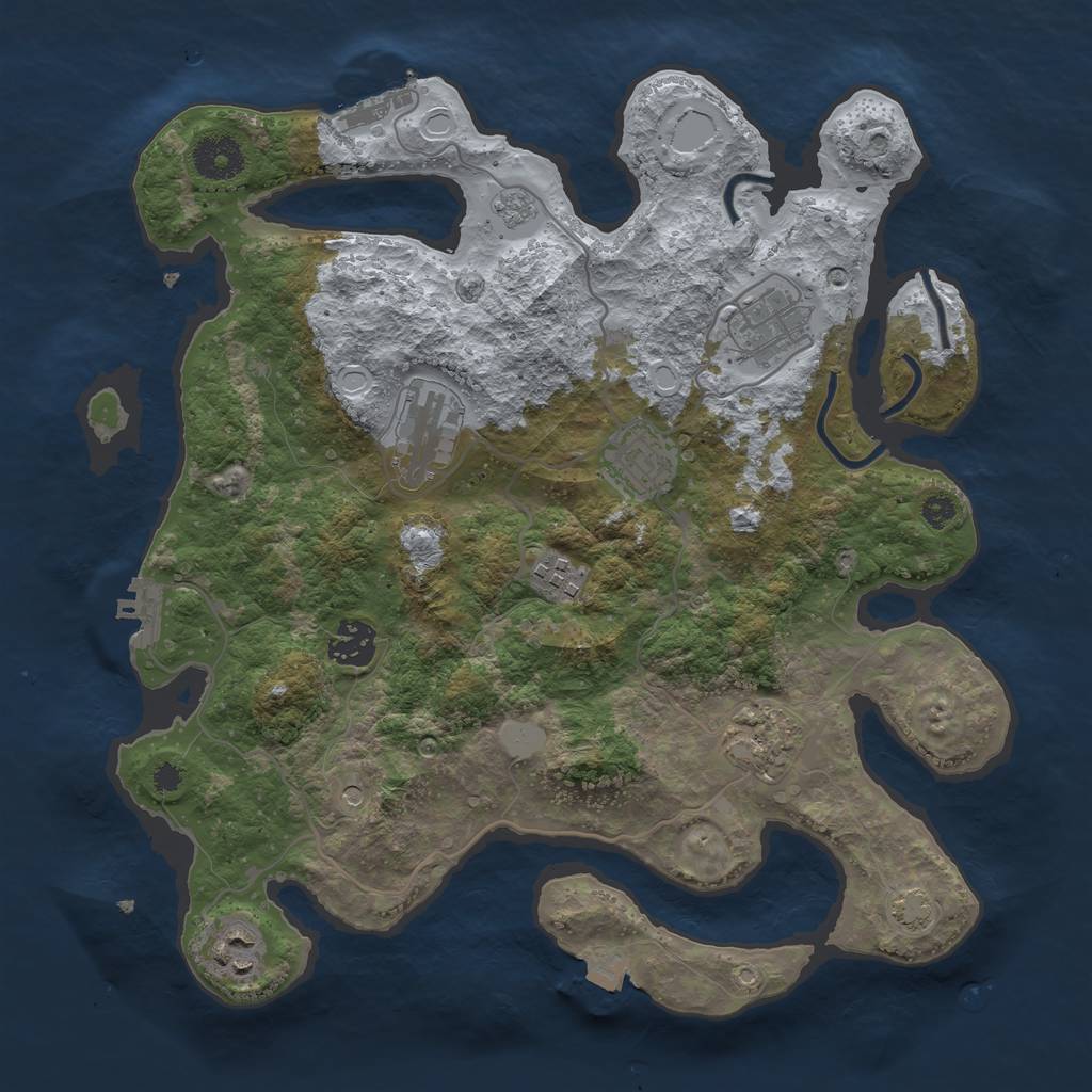 Rust Map: Procedural Map, Size: 3400, Seed: 125468, 15 Monuments