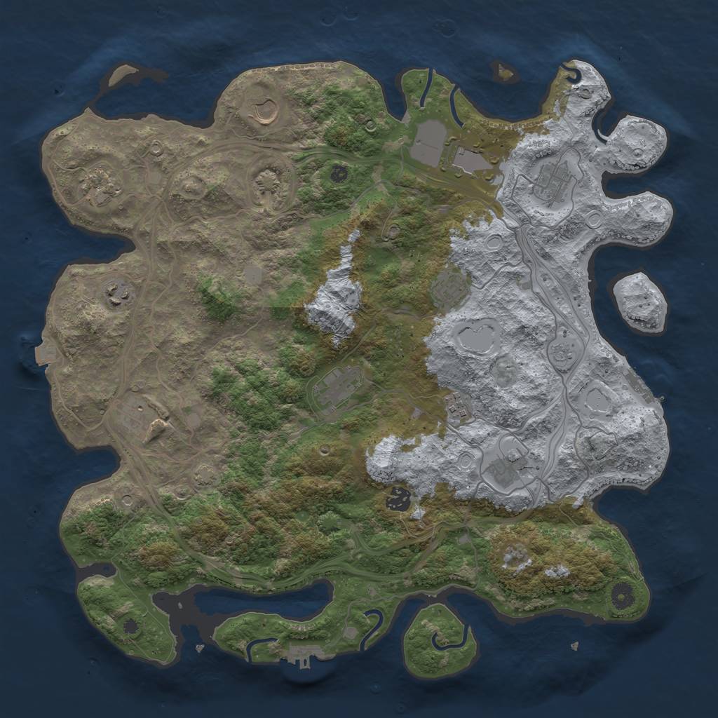 Rust Map: Procedural Map, Size: 4250, Seed: 8652840, 19 Monuments