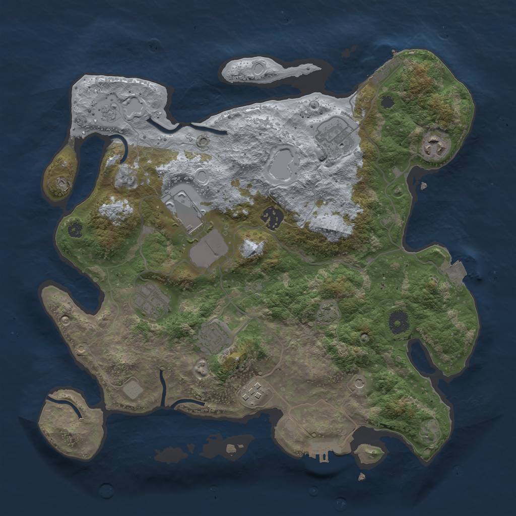 Rust Map: Procedural Map, Size: 3500, Seed: 564832044, 15 Monuments