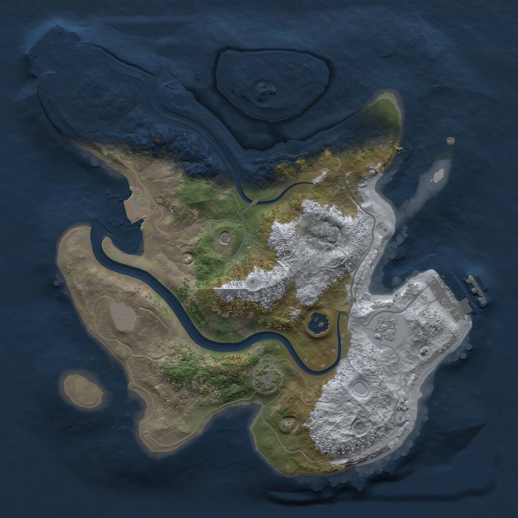 Rust Map: Procedural Map, Size: 2500, Seed: 1786040, 6 Monuments
