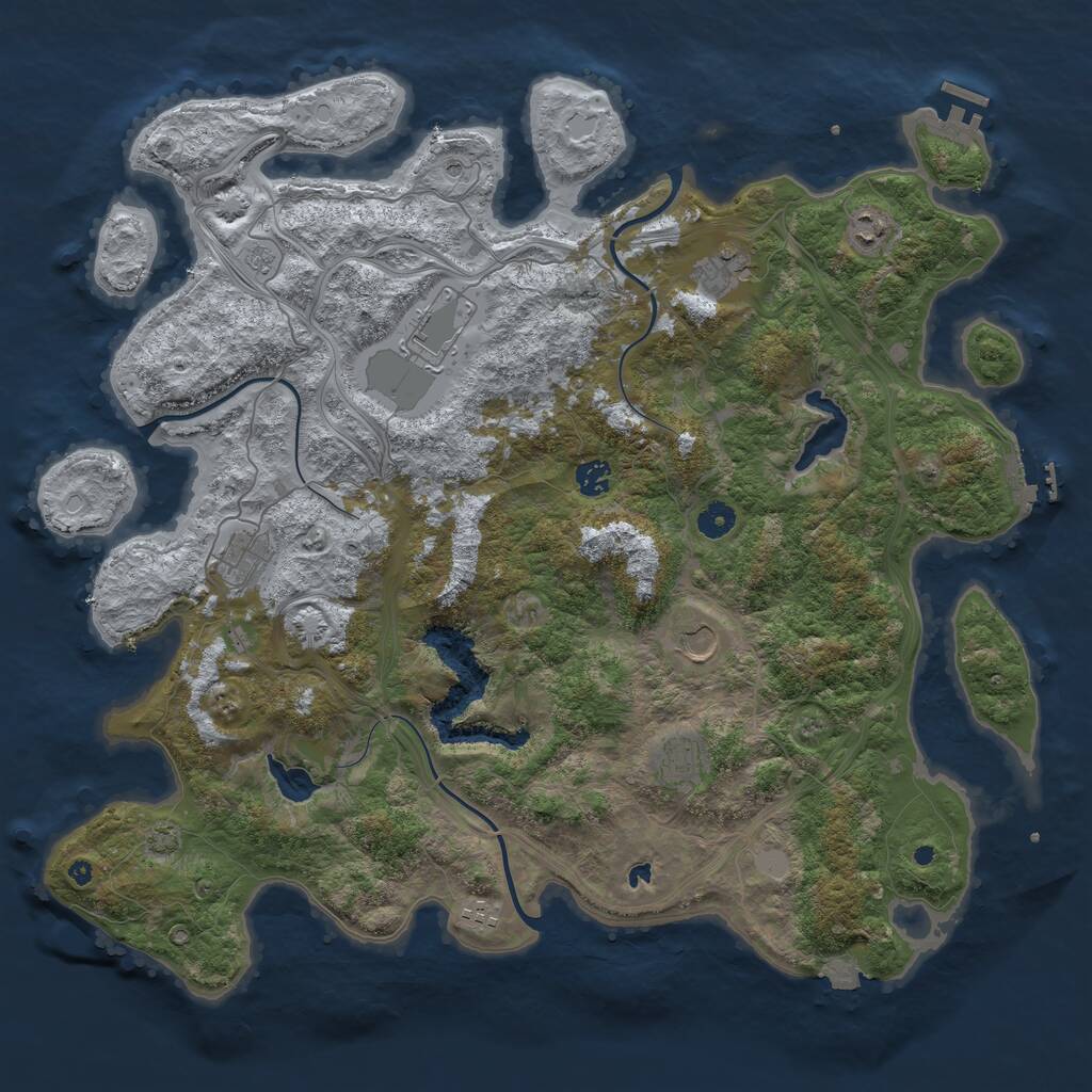 Rust Map: Procedural Map, Size: 4500, Seed: 867530934, 14 Monuments