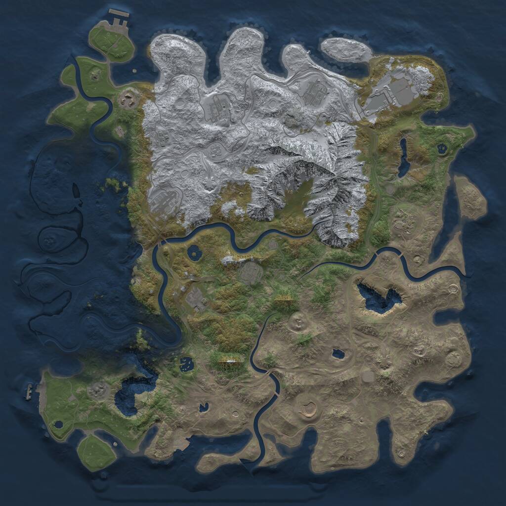 Rust Map: Procedural Map, Size: 5000, Seed: 1811366560, 17 Monuments