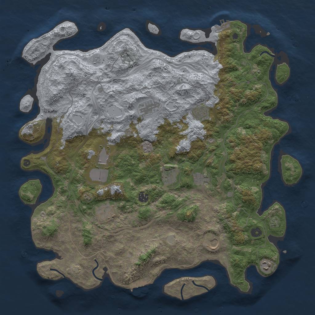 Rust Map: Procedural Map, Size: 4500, Seed: 20230706, 18 Monuments
