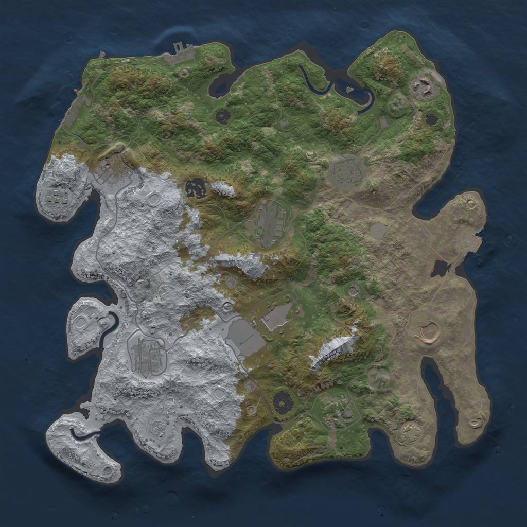 Rust Map: Procedural Map, Size: 3700, Seed: 857586764, 18 Monuments