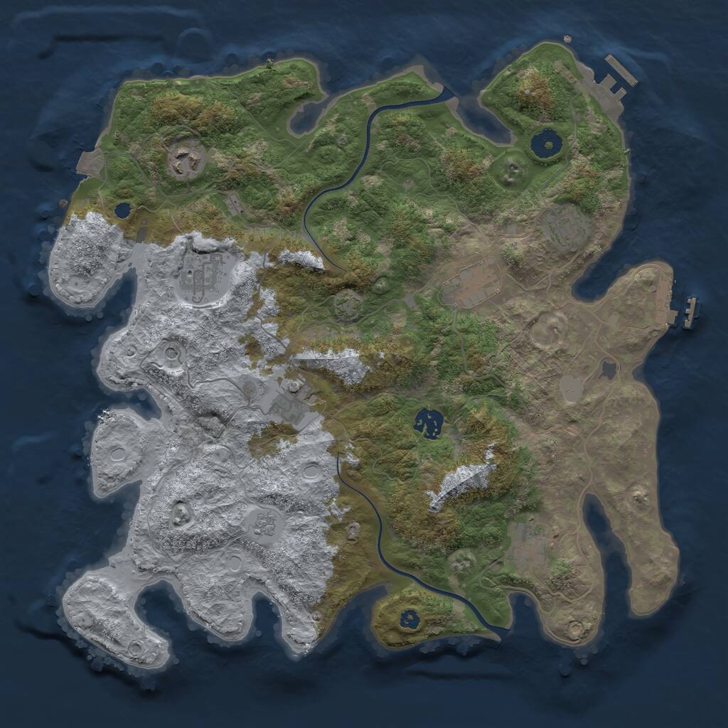 Rust Map: Procedural Map, Size: 3700, Seed: 857586764, 13 Monuments