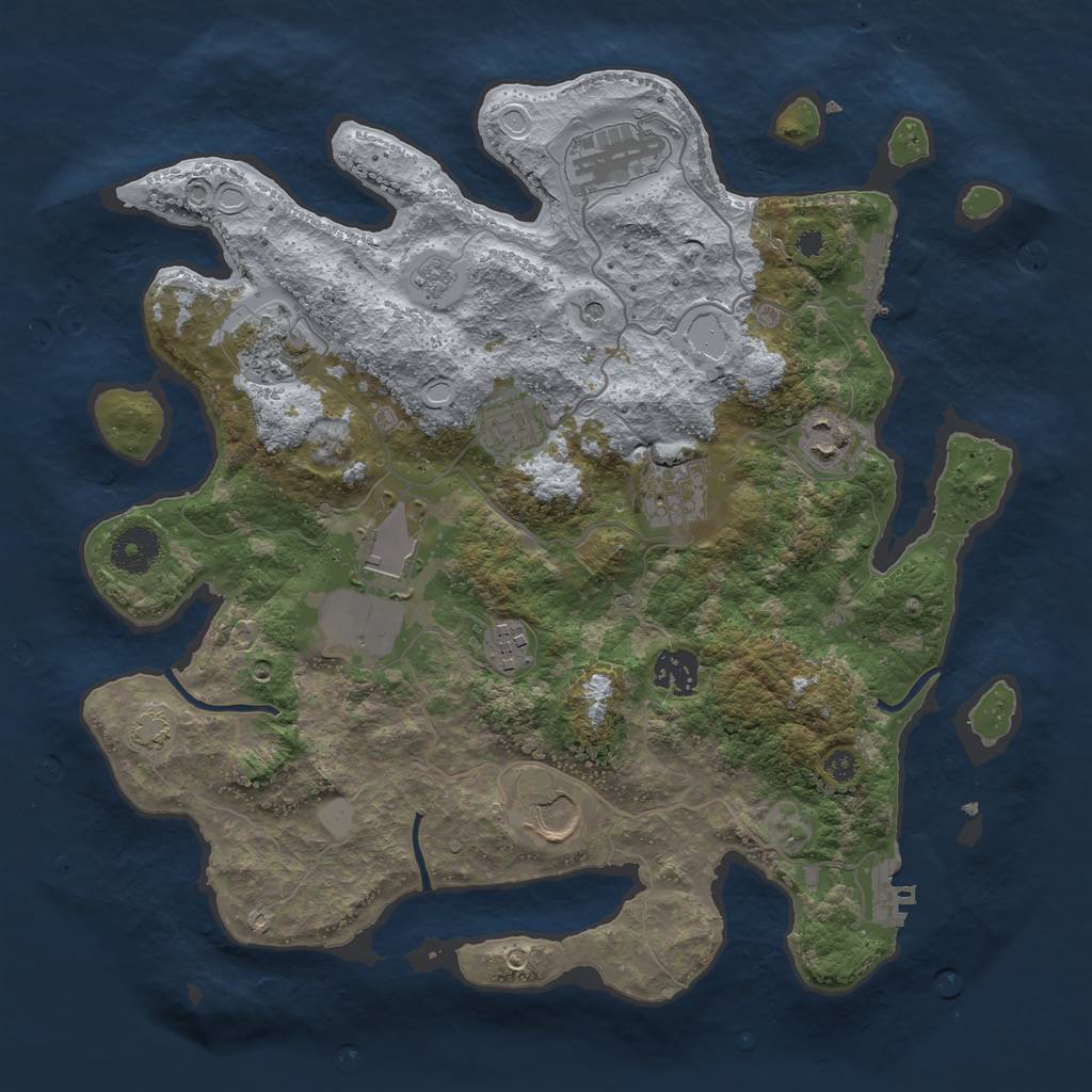 Rust Map: Procedural Map, Size: 3500, Seed: 1776629178, 17 Monuments