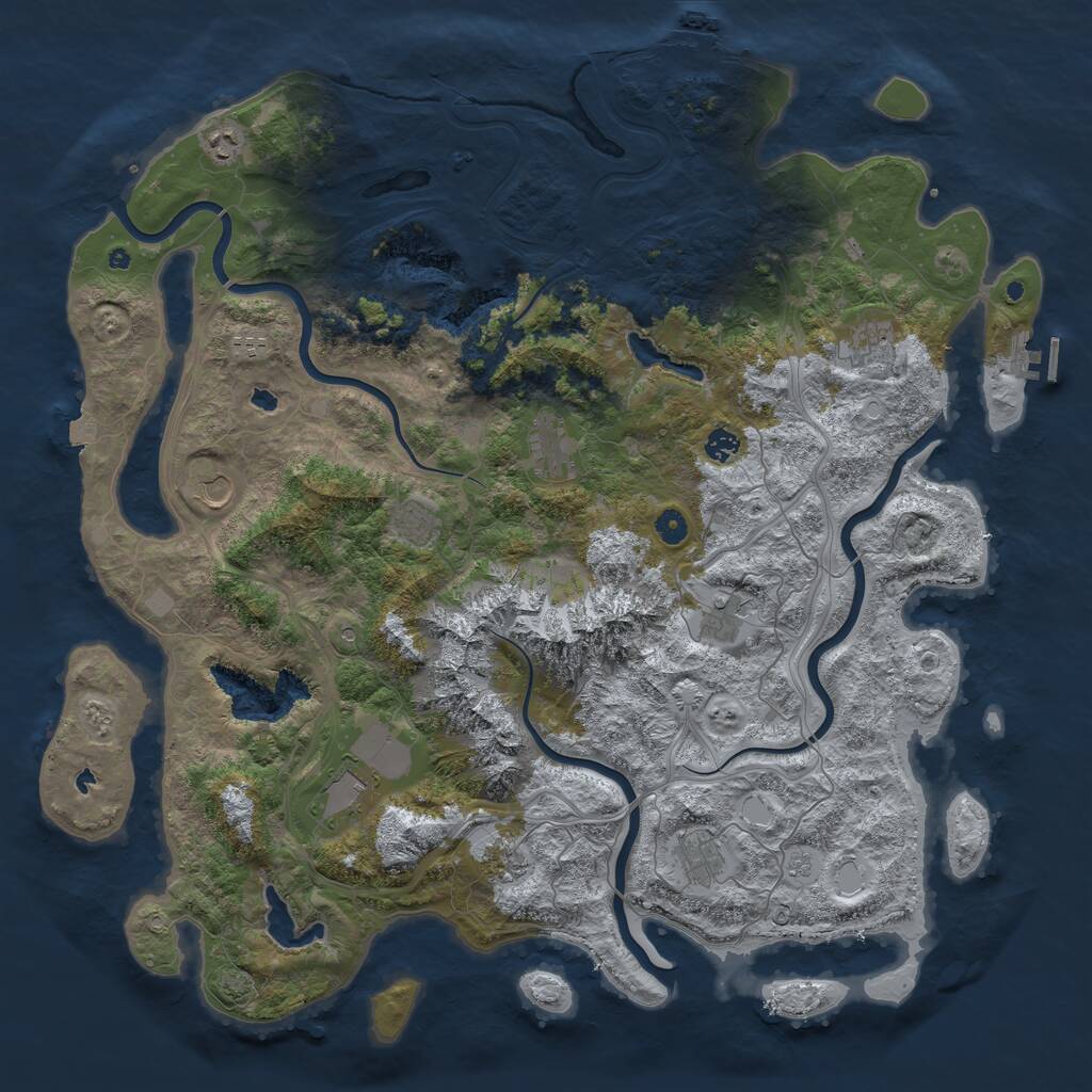 Rust Map: Procedural Map, Size: 5000, Seed: 1363293488, 17 Monuments